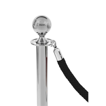 Border Pleciony czarny - klamra chrome